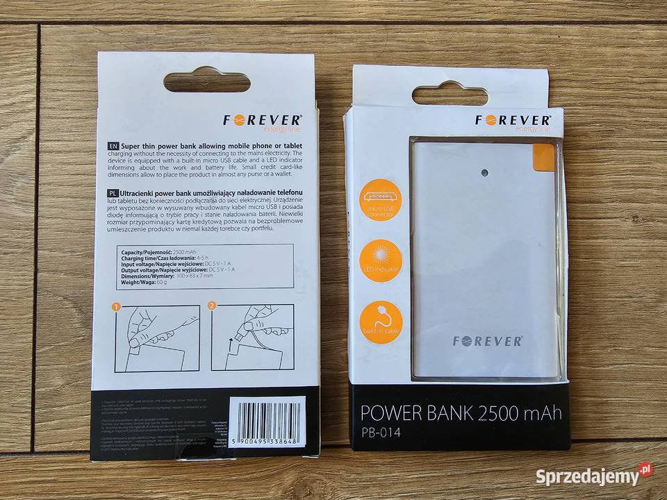 Power bank Forever 2500mAh dwa kolory kompaktowy Warszawa
