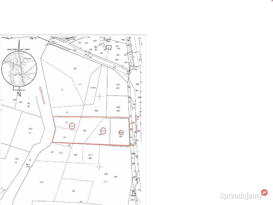 Nadarzyce działka budowlana Rzeką Piława 130zł/m2