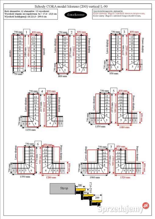 Schody drewniane DUDA model Moreno 200 vertical wewnętrzne Kościan