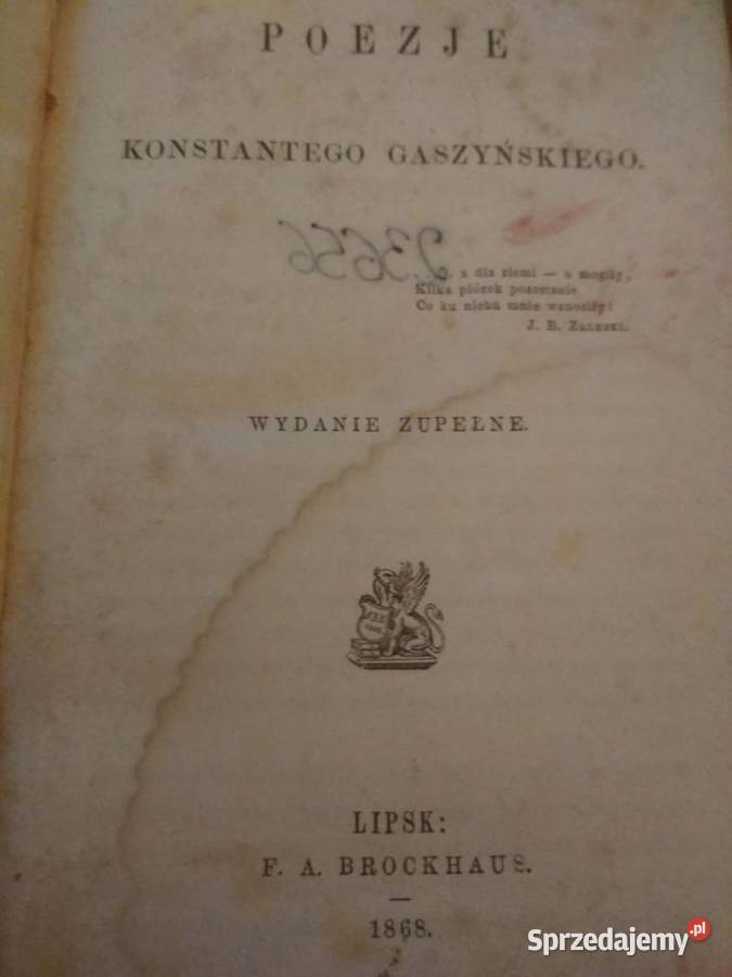 Poezje Konstantego Gaszyńskiego 1868r