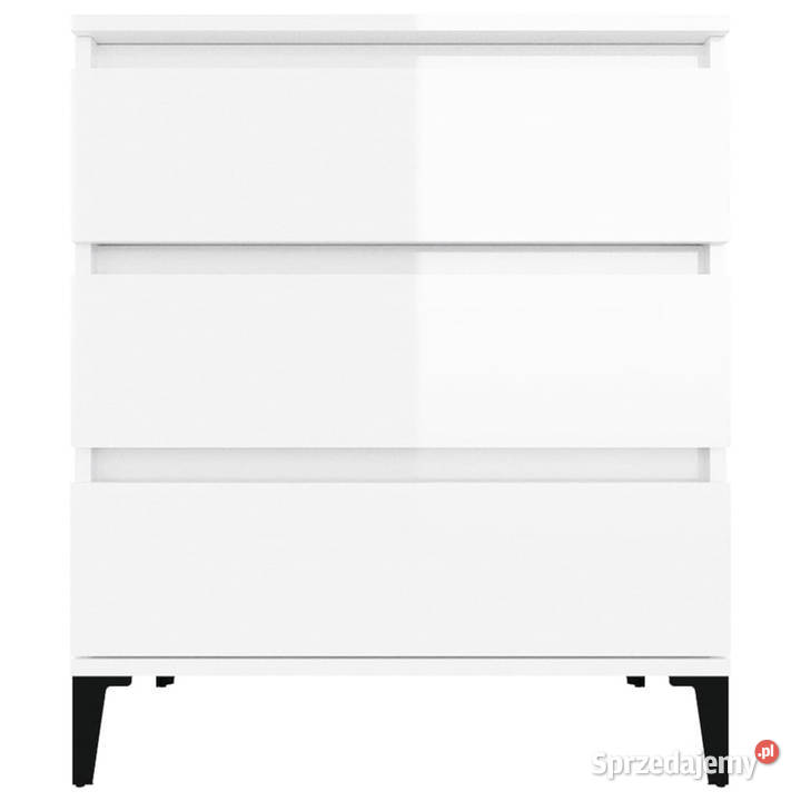 Komoda biała z połyskiem 60x35x70 materiał Warszawa