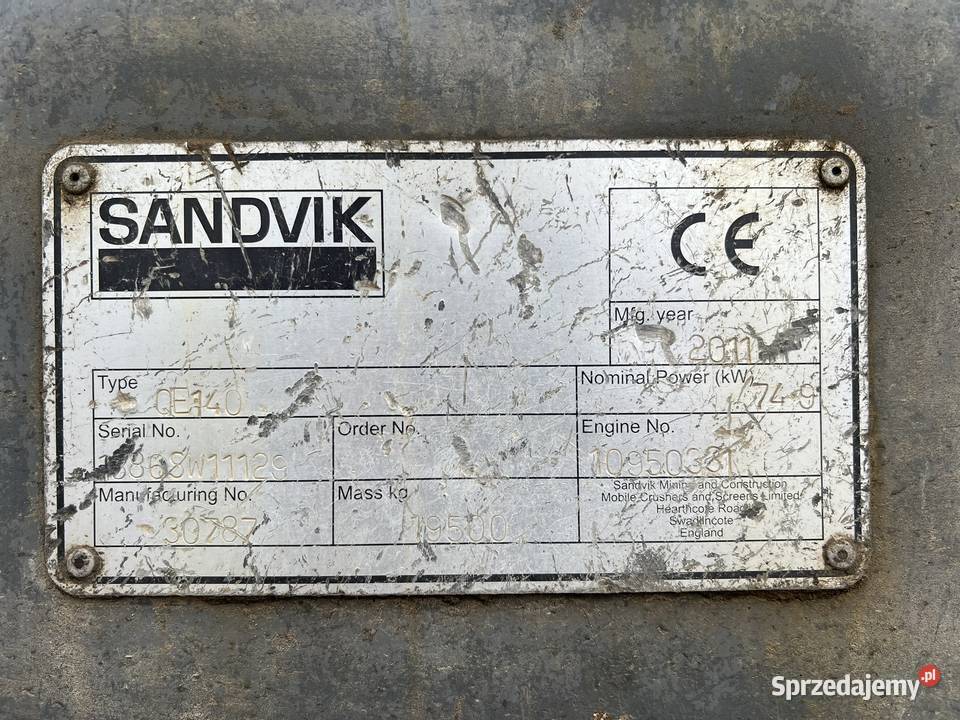 Przesiewacz Sandvik QE140 Zator sprzedam