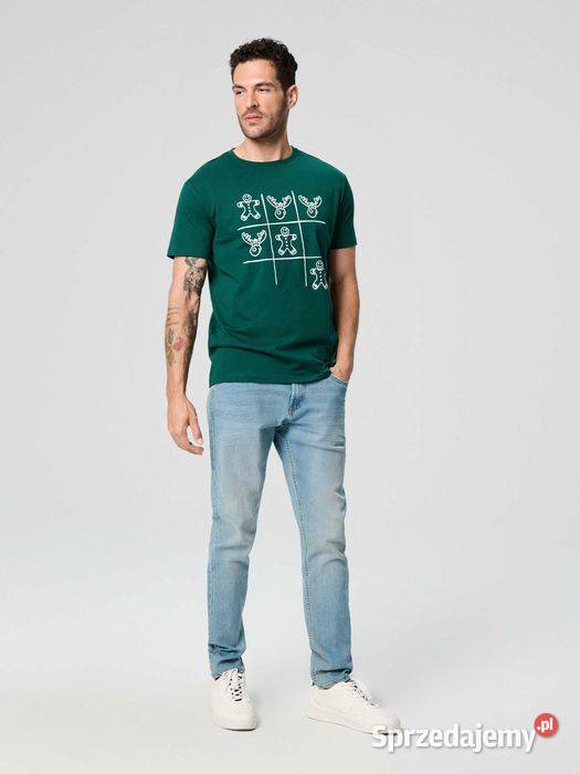tshirt męski ze świątecznym nadrukiem Sinsay Rozmiar L Olkusz