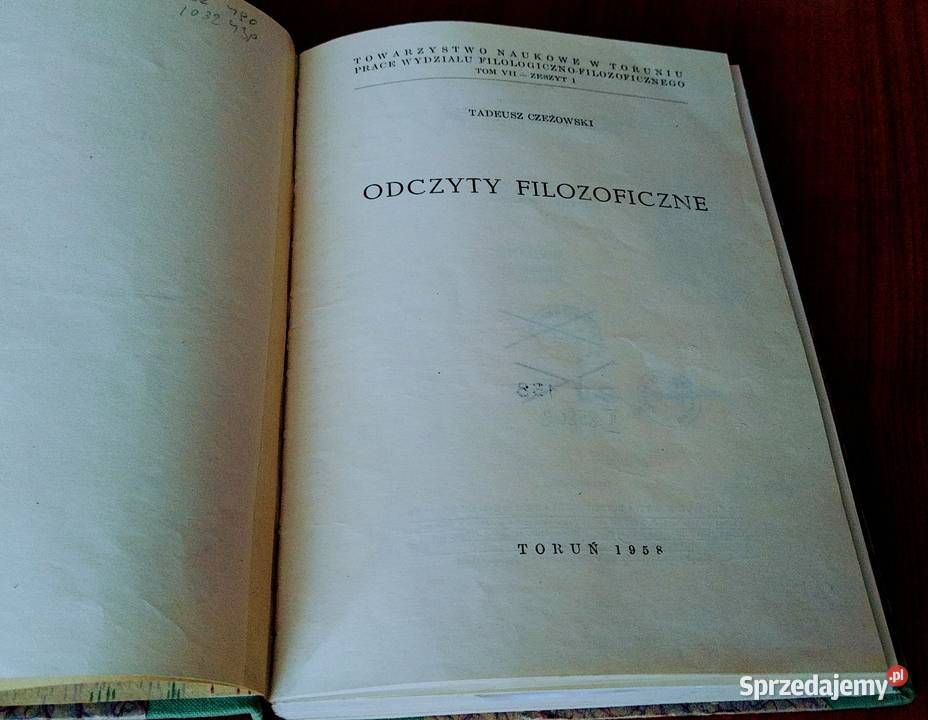Odczyty filozoficzne Tadeusz Czeżowski 1958 Książki naukowe i popularnonaukowe Gdańsk