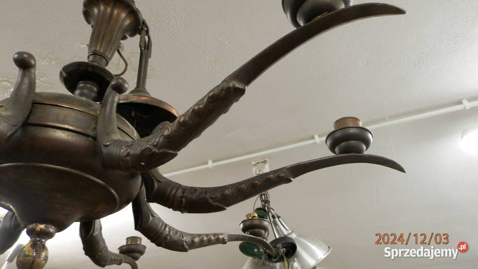 LAMPA dużą mosiądz ANTYK LATA 20 te XX w Pozostałe Pozostałe Poznań