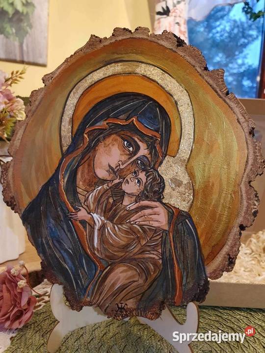 Obraz ręcznie malowany Maryja z dzieciątkiem podkarpackie Strzyżów