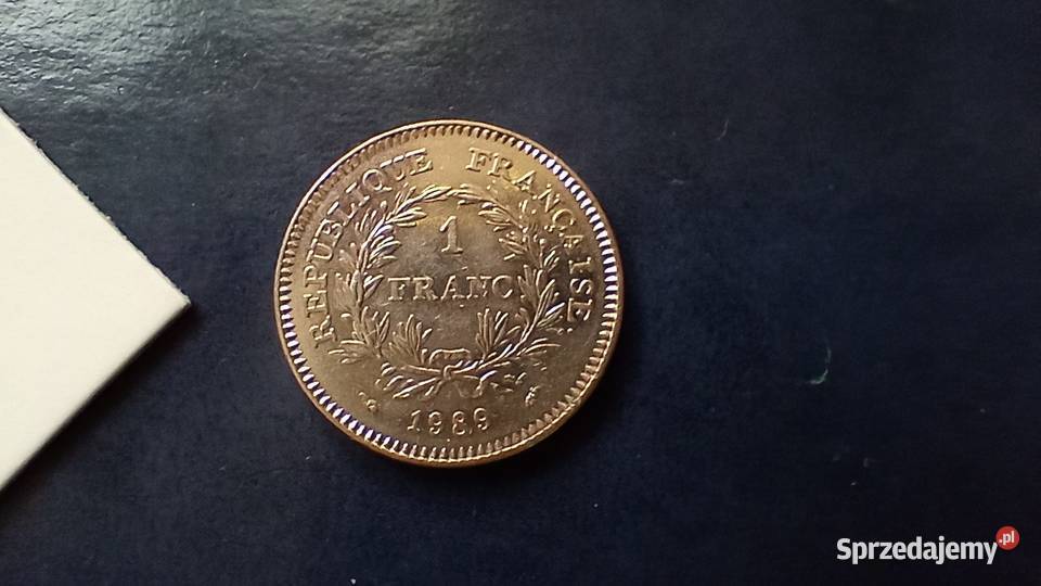 Stare monety 1 frank 1989 Francja Numizmatyka Lesko