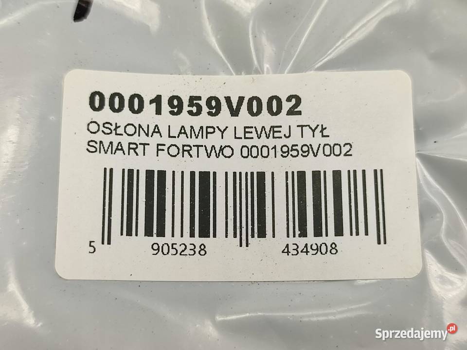 OSŁONA LAMPY LEWY TYŁ SMART FORTWO coupe 450
