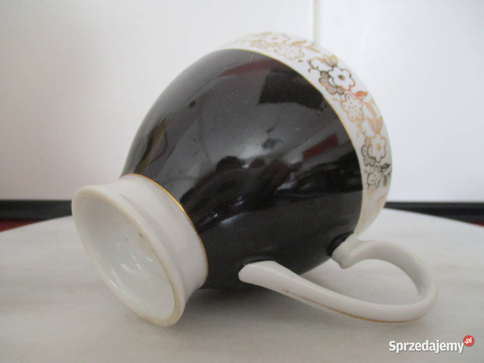 Filiżanka czarno biała Chodzież lata 60 PRL Nieporęt