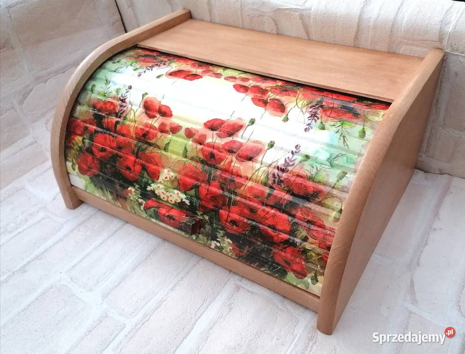 Chlebak XXl rekodzieło czerwone maki odcienie czerwieni Halinów