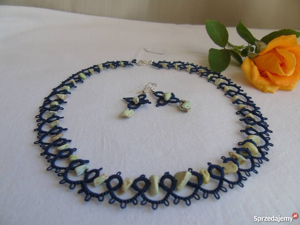 Biżuteria Frywolitkowa Wiśniowa