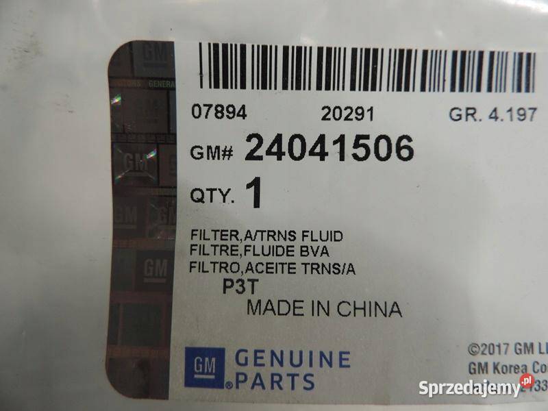 FILTR SKRZYNI OPEL ASTRA K V 14T AUTOMAT