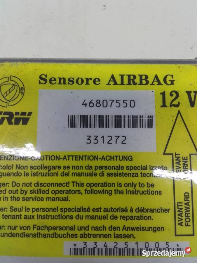 Fiat Panda II sensor airbag moduł poduszek osobowe Wyposażenie wnętrza Łódź sprzedam