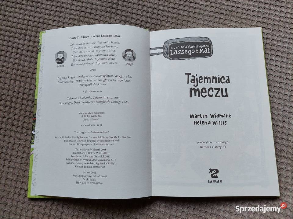 Tajemnica meczu Martin Widmark Helena Willis Rok wydania 2011 Kraków