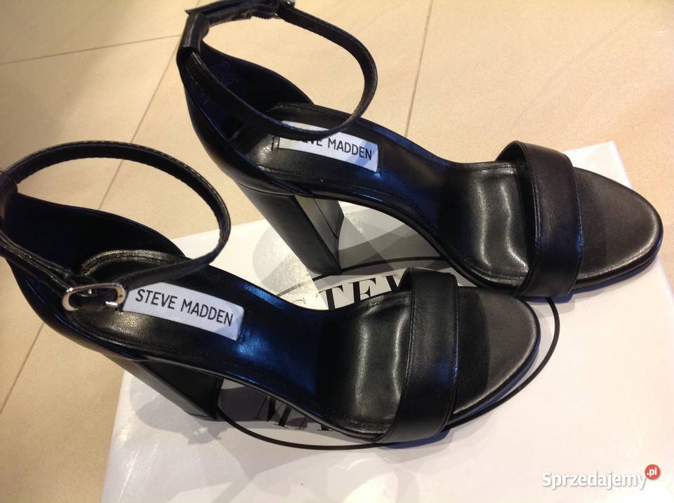 Sandały Skórzane Na Obcasie STEVE MADDEN 37 NOWE Sandały i klapki Nowa Sól