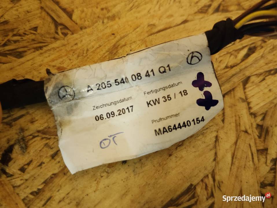 Wiązka Instalacja Zderzaka Tył Mercedes CKlasa osobowe Pozostałe Pleszew