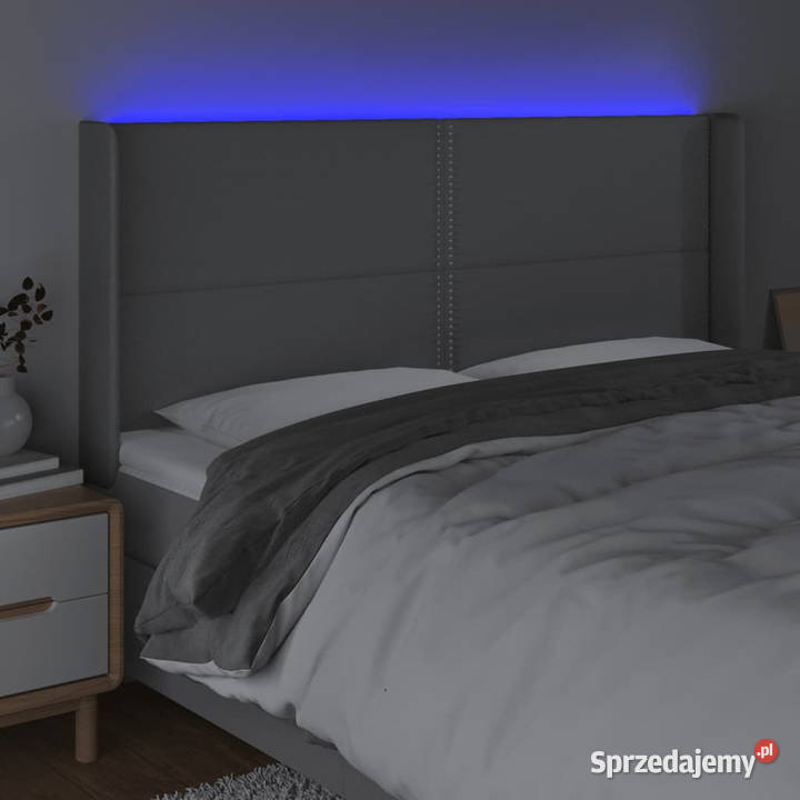 Zagłówek do łóżka z LED jasnoszary 203x16x118128 Warszawa