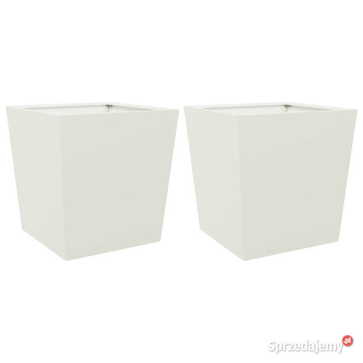 Donice ogrodowe białe 2 50x50x50 stal WM851069 Warszawa