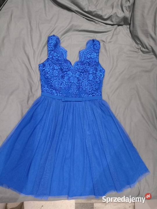 Sukienka śliczna tiul granatowa Radymno