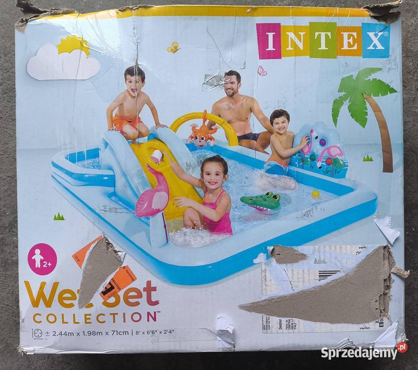 Wodny plac zabaw basen zjeżdżalnia intex Borowie