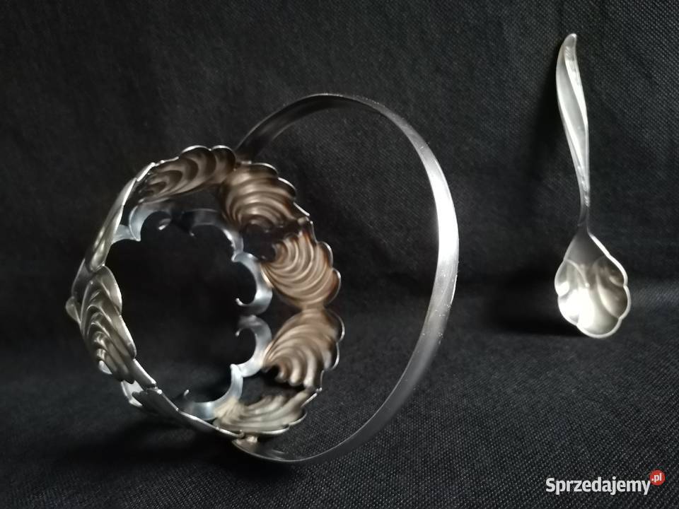 Stara posrebrzana cukierniczka cukiernica plater