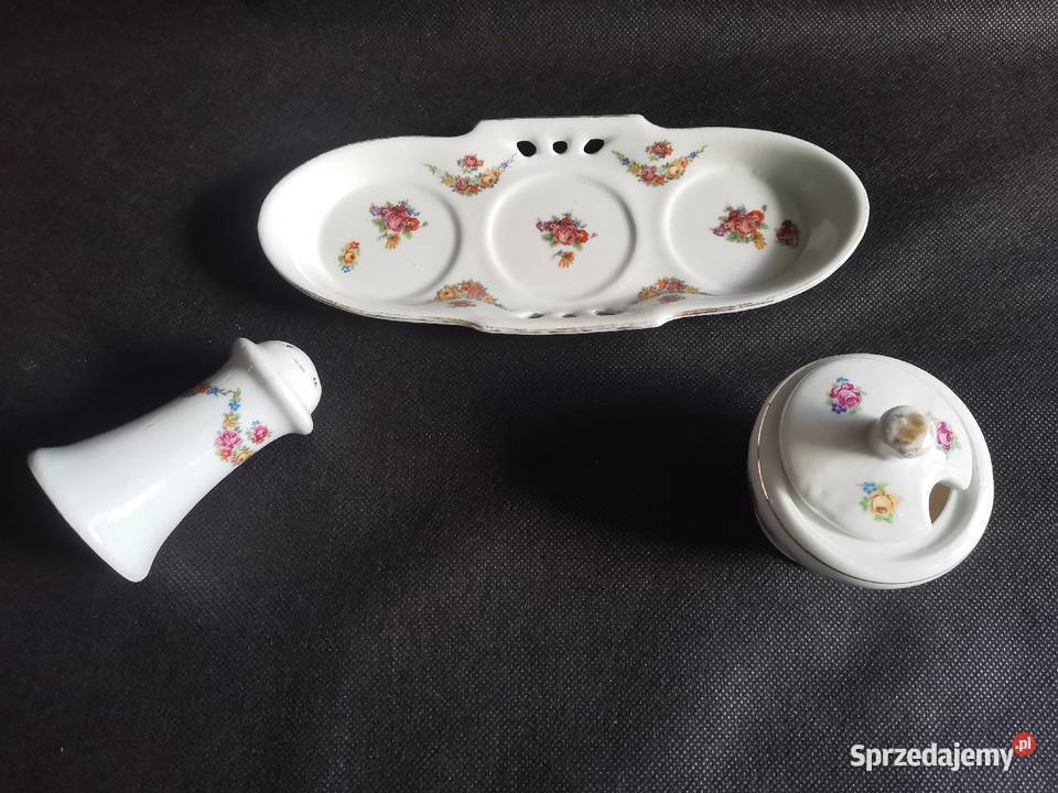 Stara przedwojenna porcelana przyprawnik Secesja Katowice