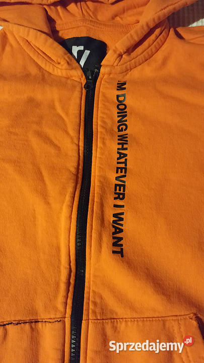 Bluza chłopca r146 pomarańczowa kaptur suwak chłopiec Bluzy Wieluń