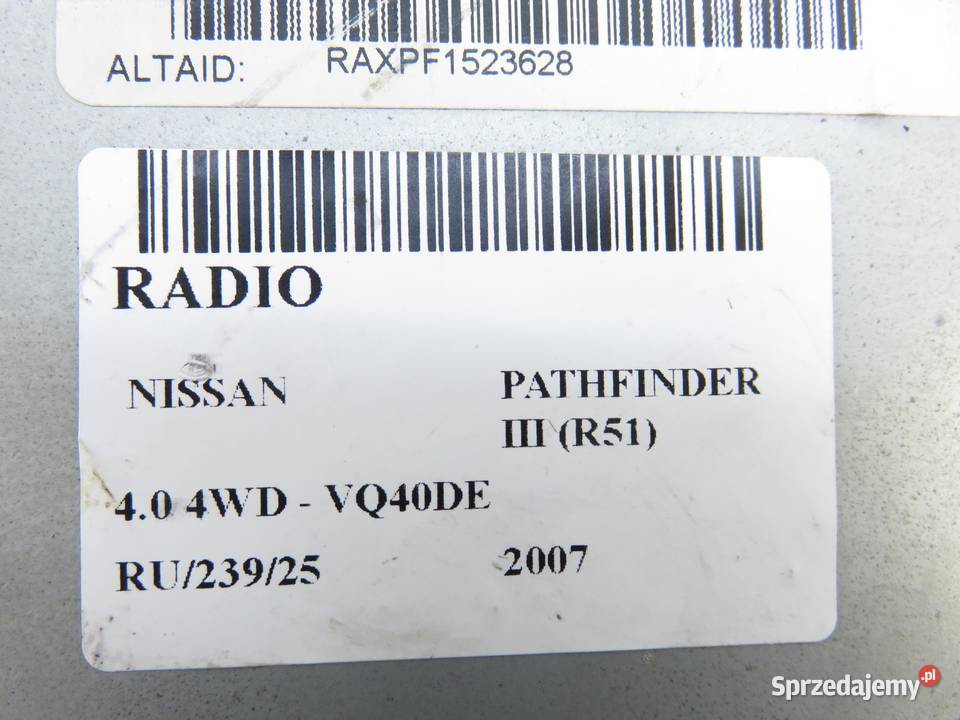 RADIO NISSAN PATHFINDER III R51 28185ZP85A