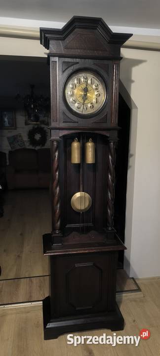 Piękny wielki zegar stojący w stylu gdańskim Kwaczała