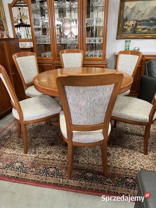 Okrągły stół włoski rozkładany z sześcioma warmińsko-mazurskie Ełk sprzedam