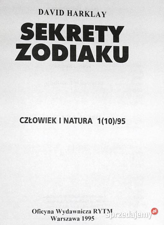 Sekrety zodiaku David Harklay Kultura i Rozrywka Chełm