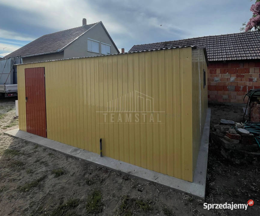 Garaz blaszany 7x6m 2x brama uchylna drzwi okno 354zł/m2 Zielona Góra