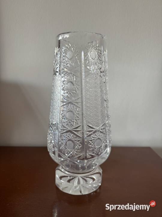 Wazon kryształowy z czasów PRL ciężki wysoki 255 Częstochowa