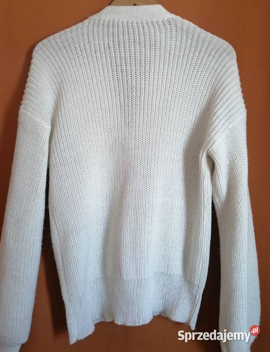 Sweter damski patentowy rozpinany biały XL Łódź