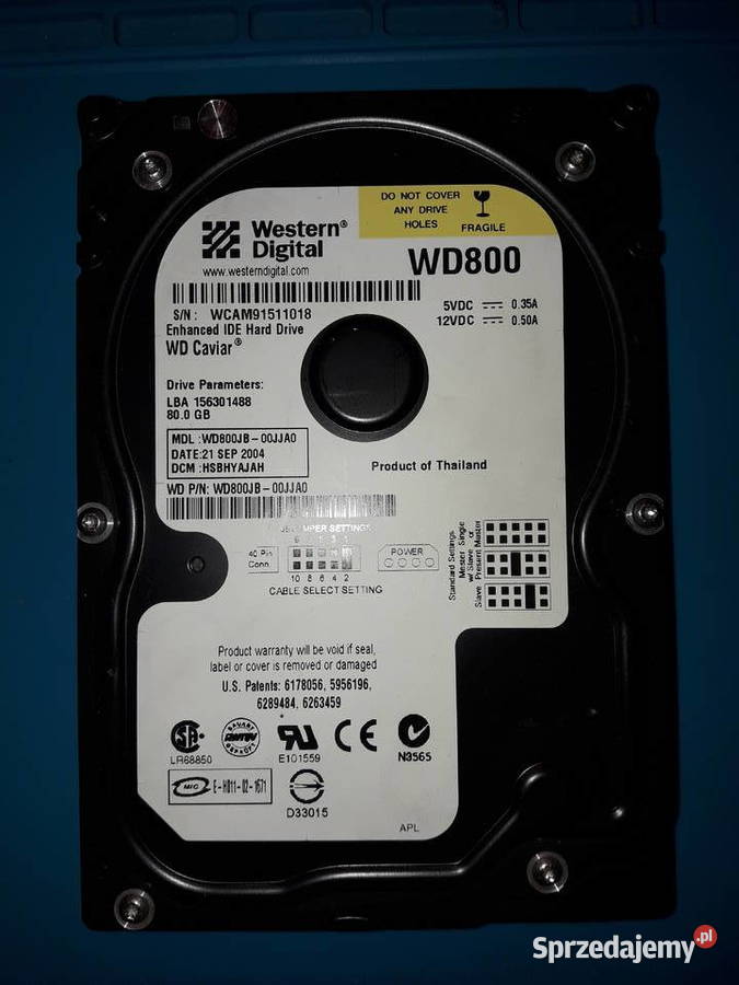 Dysk PATA Western Digital 80GB WDC WD800JB00JJA0 Warszawa sprzedam