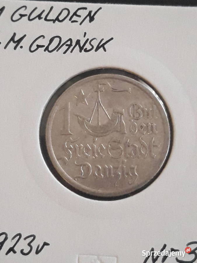 1 Gulden W M Gdańsk 1923 r 3 oryginał piękny