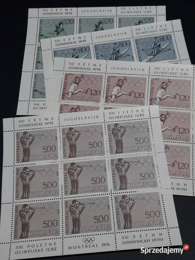 znaczki JUGOSŁAWIA Montreal 1976 4 bloczki 347 sprzedam