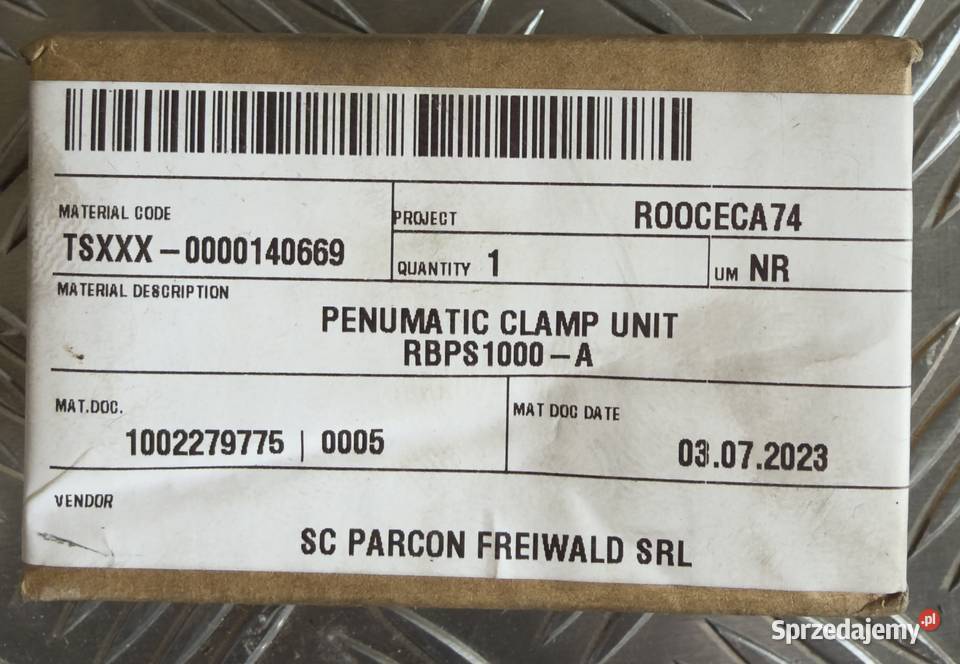 Zacisk pneumatyczny Zimmer RBPS1000A Pneumatic Pozostałe zachodniopomorskie Szczecin sprzedam