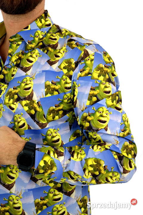 DANIEL BESSI Koszula Męska Fb090 Bajka SHREK Ostrów Wielkopolski