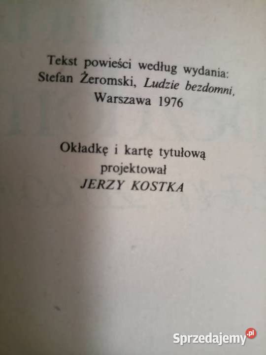 Żeromski lektury szkolne Ludzie bezdomni Rok wydania 1986 mazowieckie Warszawa