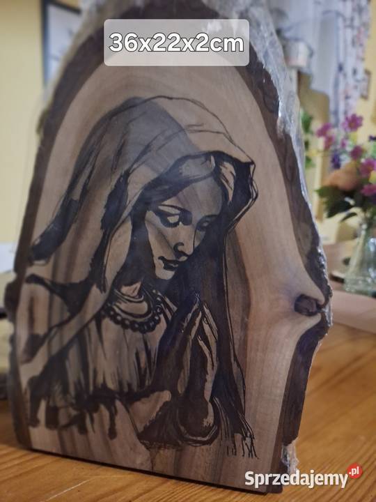 Obraz na plastrze orzecha włoskiegowypalany w Strzyżów