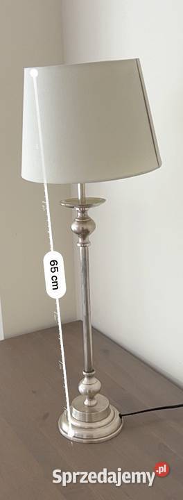 Lampka stołowa srebrna z abażurem 65 Warszawa