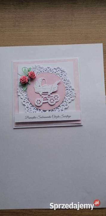 Kartka w pudełku z okazji chrztu dziewczynki