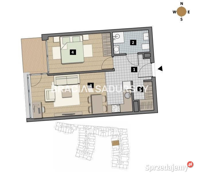 Mieszkanie Kraków 39m2 2 pok 19602zł/m2