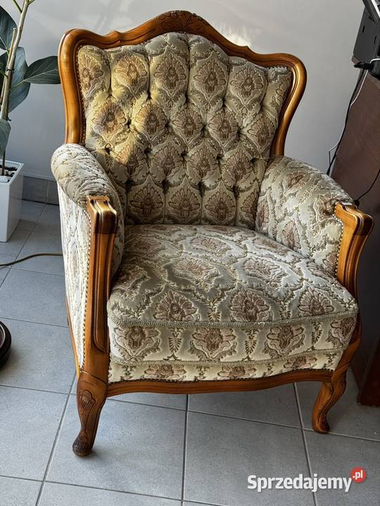 Fotel rzeźbiony Ludwikowski pikowany 89cm warmińsko-mazurskie Ełk