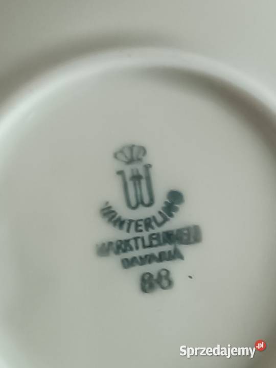 Małe talerzyki z różą porcelana Winterling