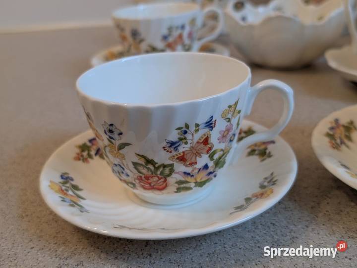 ZESTAW KAWAHERBATA Porcelana Aynsley Garden 21 Porcelana i szkło