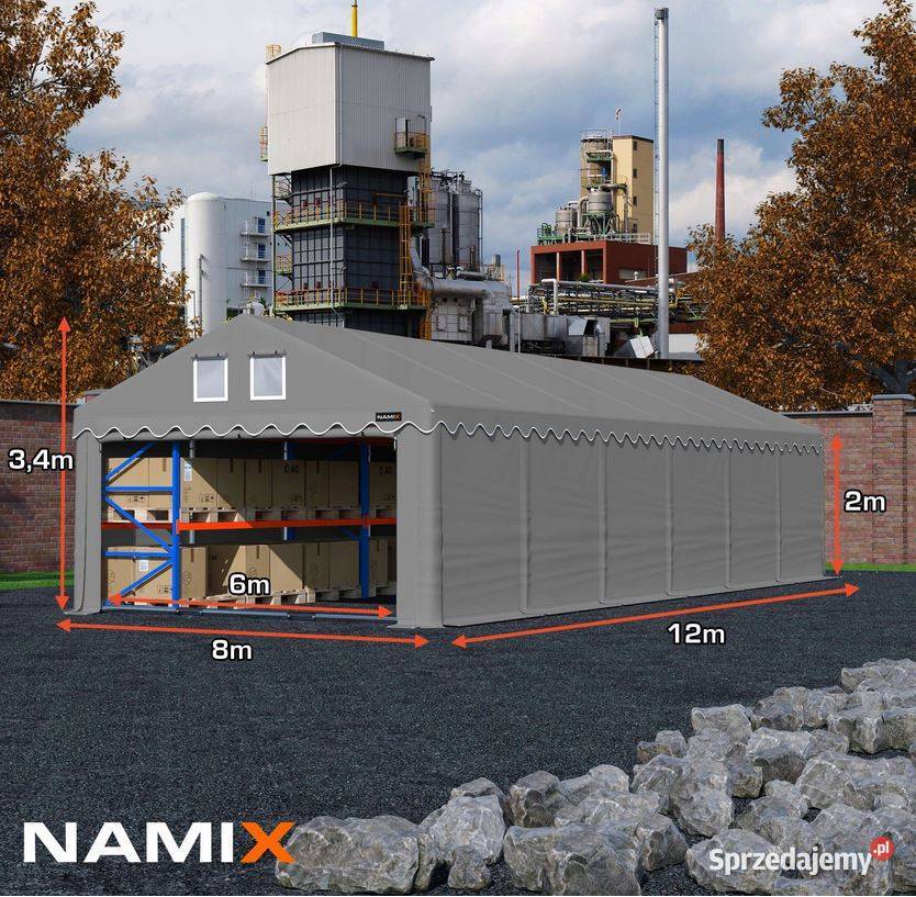 Namiot GRAND 8x8 magazynowy handlowy garaż PVC