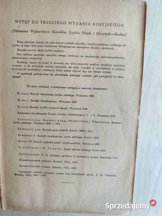 Słownik rosyjskopolski 1950 r Dworecki PRL Katowice