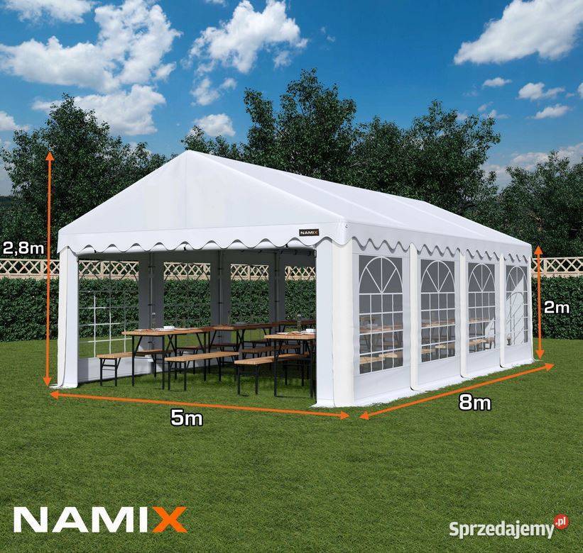 Namiot BASIC 5x8 imprezowy handlowy ogrodowy Jabłonna
